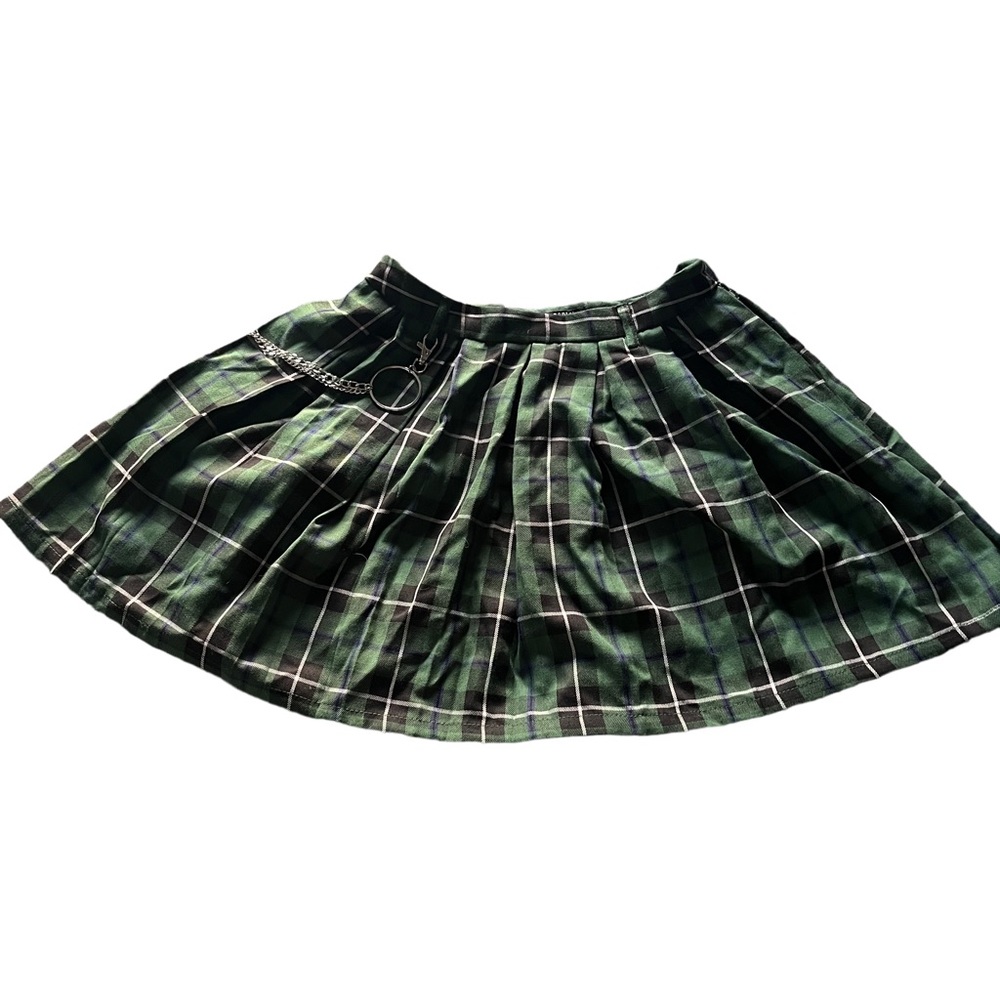 Hot‎ topic green plaid skirt NWT